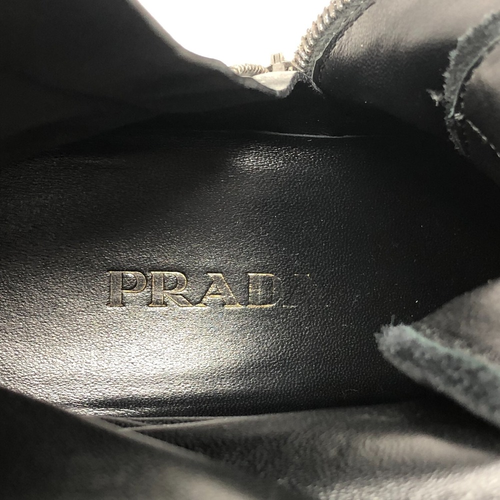 Prada Calzature Donna Soft Calf Combat Boots Womens 38.5 8 Black Leather Y2K - Picture 11 of 16